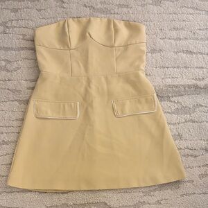 Strapless Baby Yellow Mini Dress